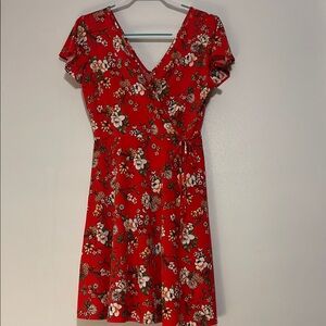 Kaileigh Red Flutter Sleeve Mini Sundress